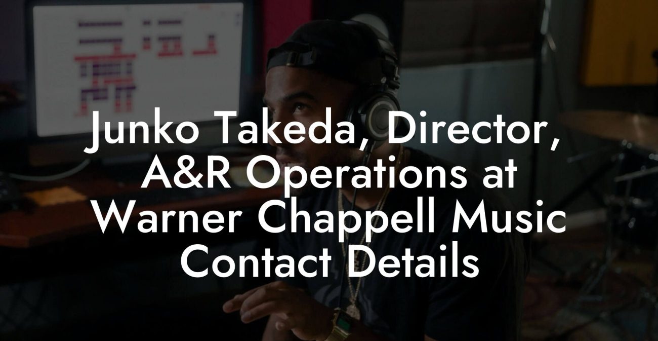 Junko Takeda, Director, A&R Operations at Warner Chappell Music Contact Details