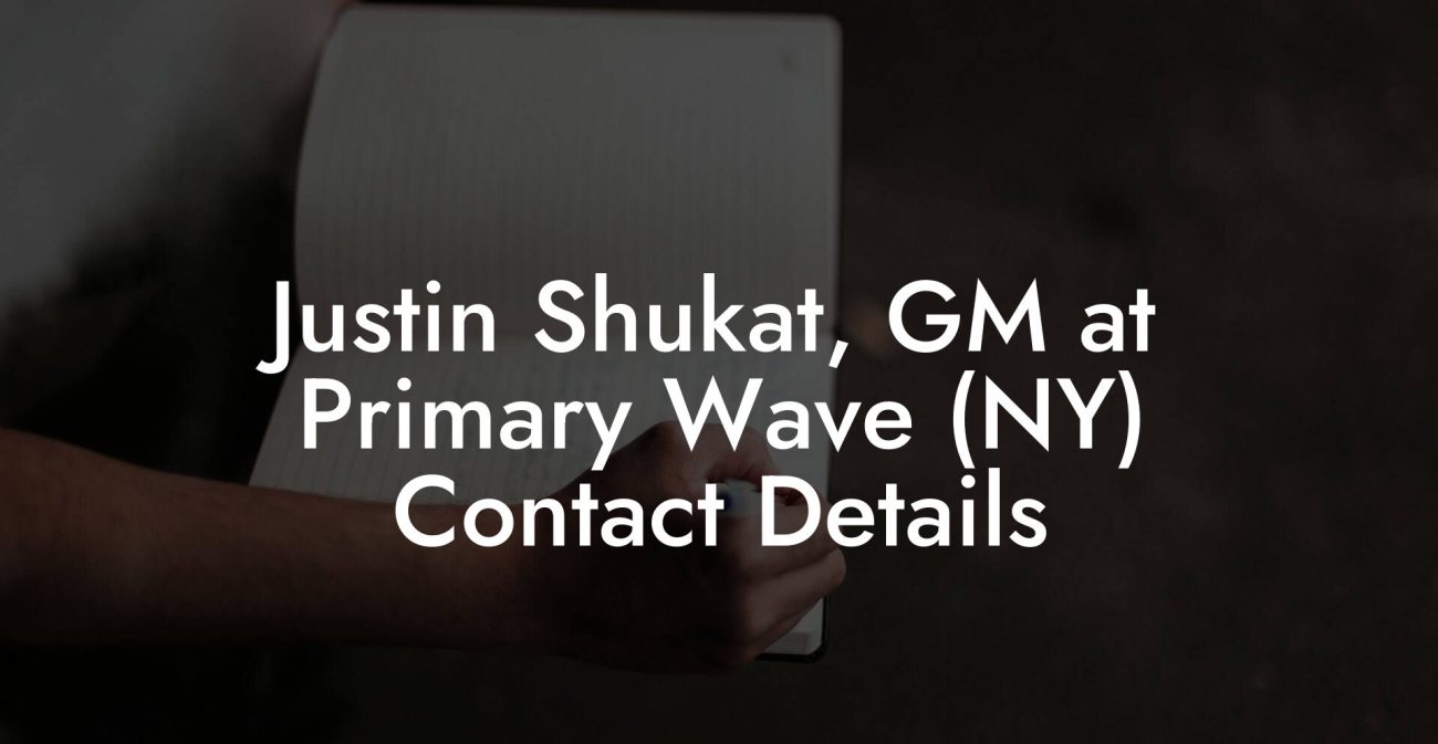 Justin Shukat, GM at Primary Wave (NY) Contact Details