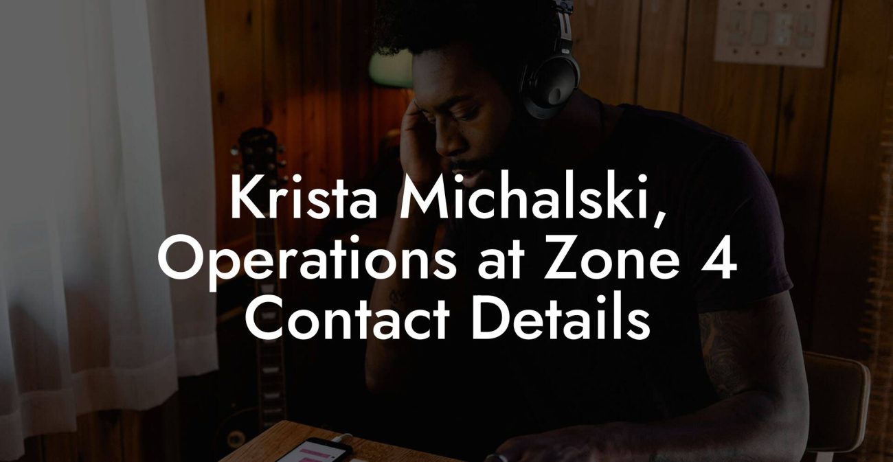 Krista Michalski, Operations at Zone 4 Contact Details