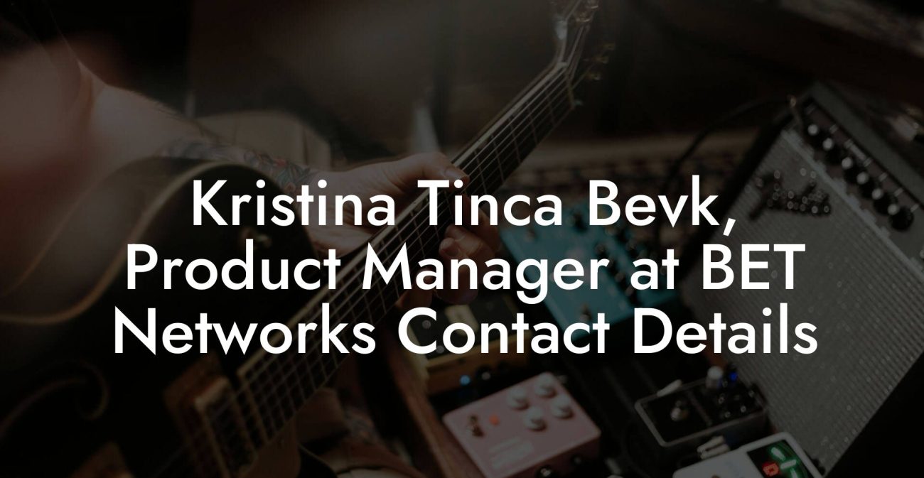 Kristina Tinca Bevk, Product Manager at BET Networks Contact Details