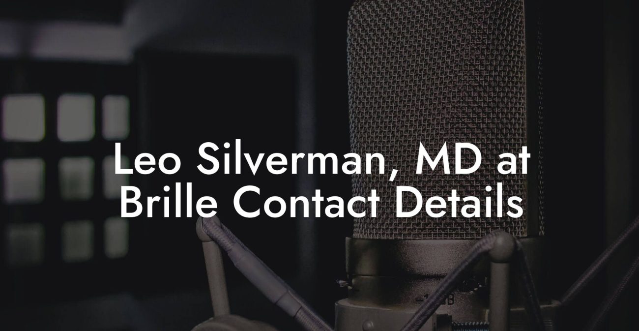 Leo Silverman, MD at Brille Contact Details