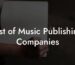 List of Music Publishing Companies
