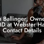 Lon Ballinger, Owner / MD at Webster Hall Contact Details