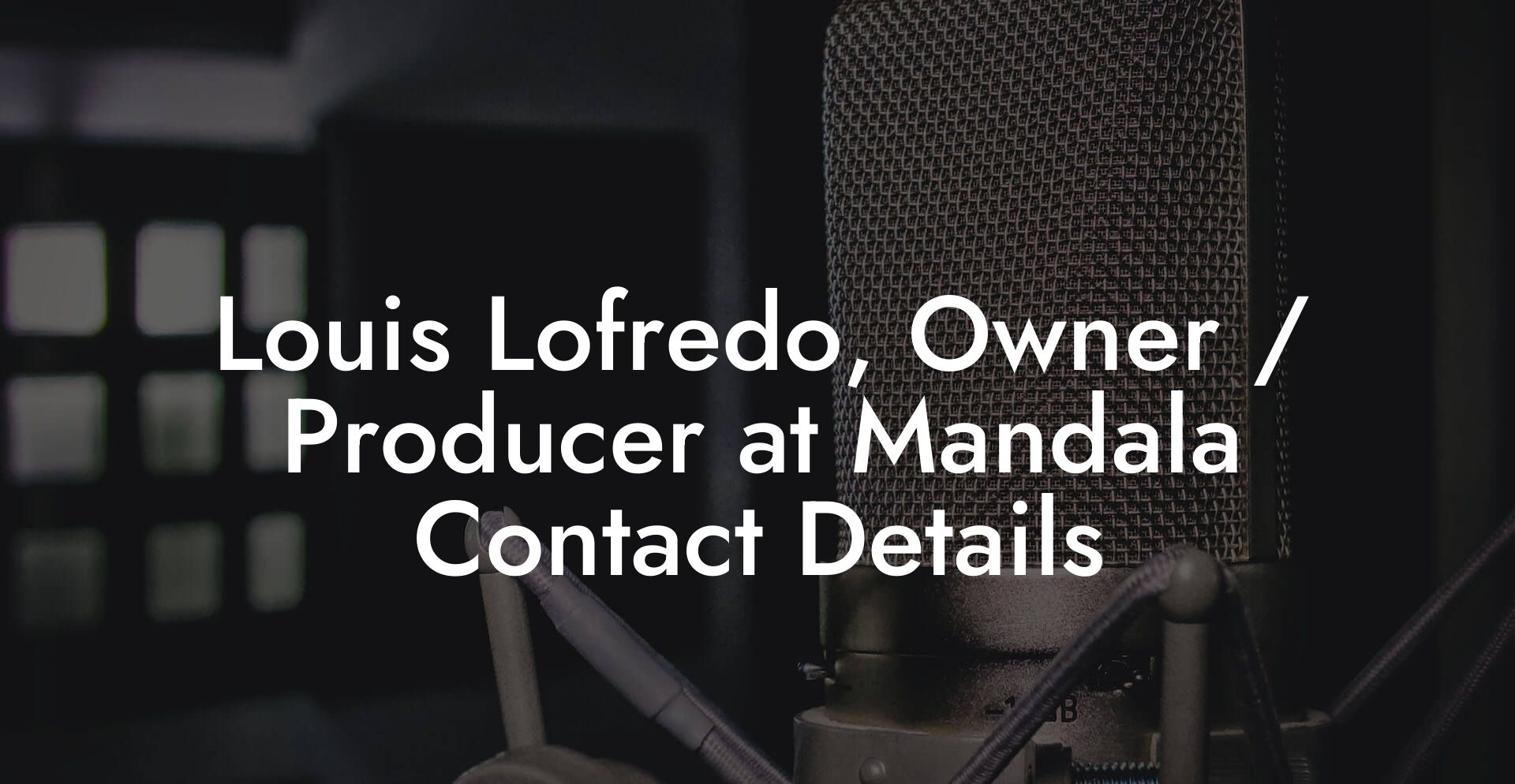 Louis Lofredo, Owner / Producer at Mandala Contact Details