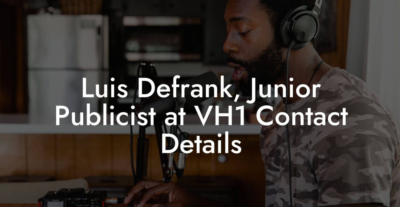 Luis Defrank, Junior Publicist at VH1 Contact Details