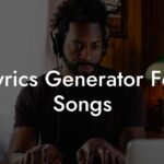 lyrics generator for songs lyric assistant