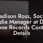 Madison Ross, Social Media Manager at Dine Alone Records Contact Details