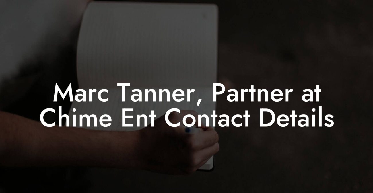 Marc Tanner, Partner at Chime Ent Contact Details