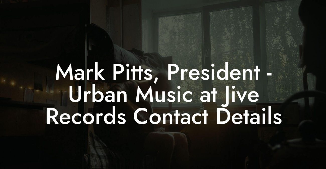 Mark Pitts, President - Urban Music at Jive Records Contact Details