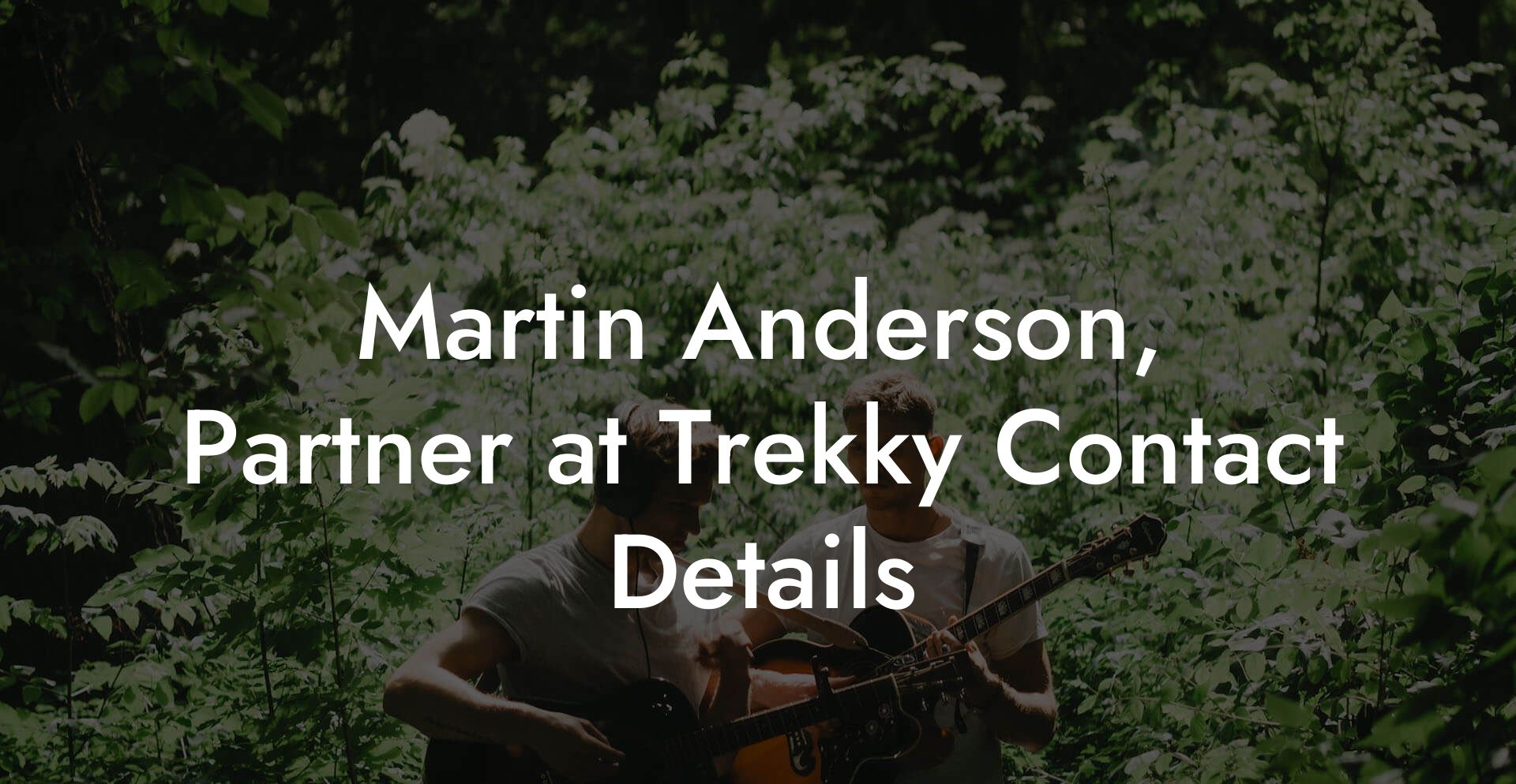 Martin Anderson, Partner at Trekky Contact Details