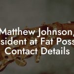 Matthew Johnson, President at Fat Possum Contact Details