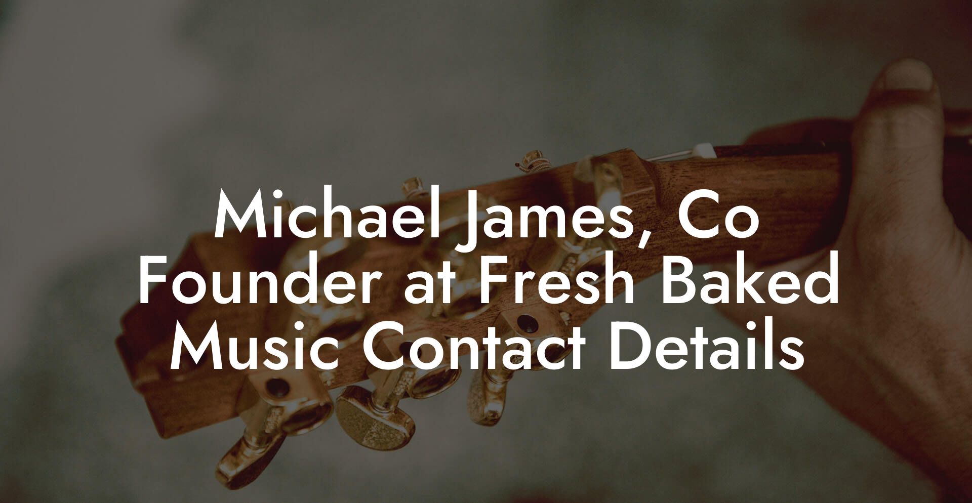 Michael James, Co Founder at Fresh Baked Music Contact Details