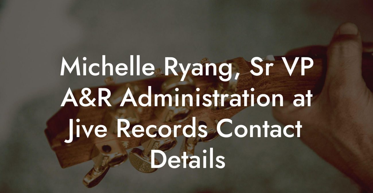 Michelle Ryang, Sr VP A&R Administration at Jive Records Contact Details