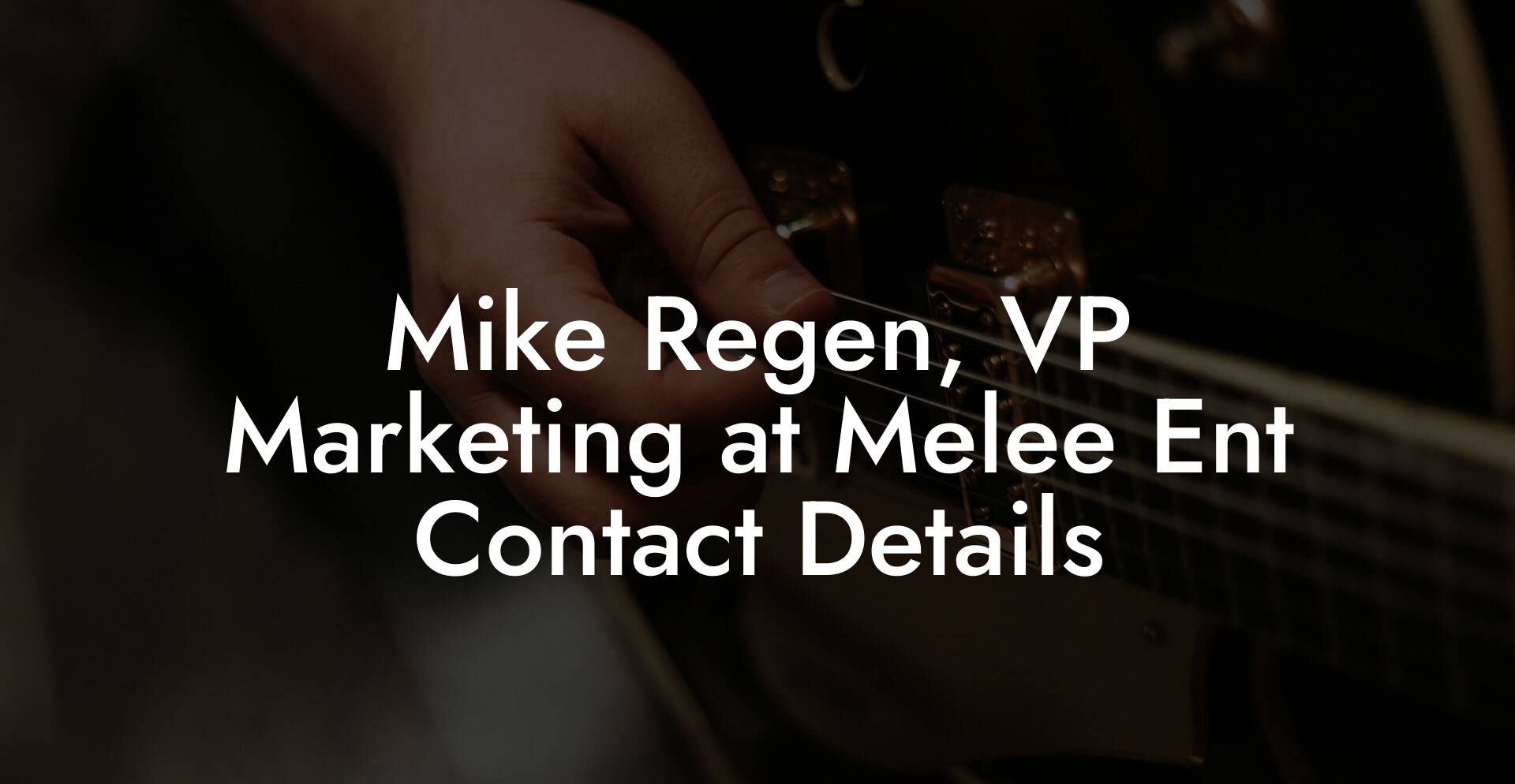 Mike Regen, VP Marketing at Melee Ent Contact Details