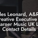 Miles Leonard, A&R & Creative Executive at Warner Music UK Ltd Contact Details