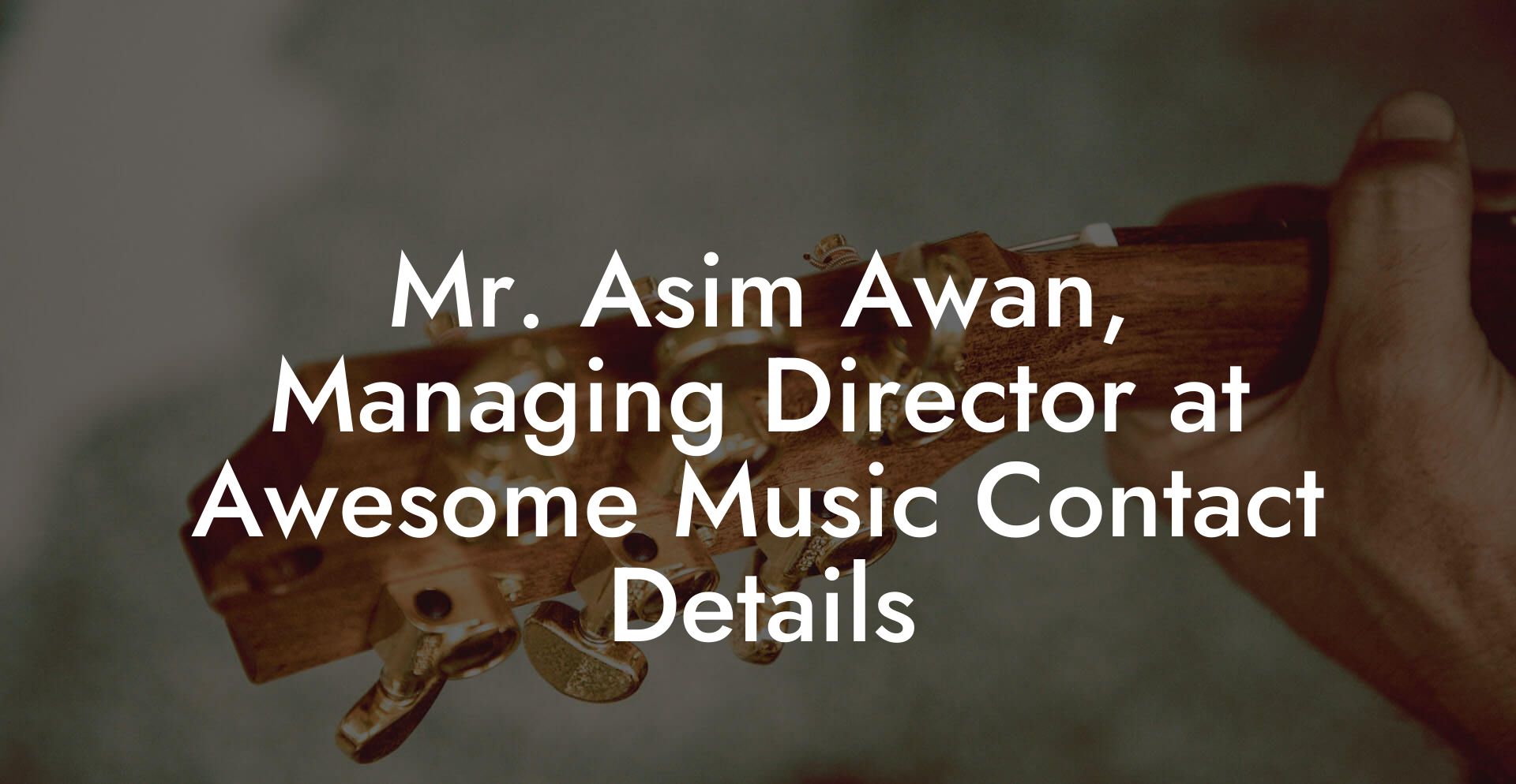 Mr. Asim Awan, Managing Director at Awesome Music Contact Details