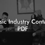 Music Industry Contacts PDF