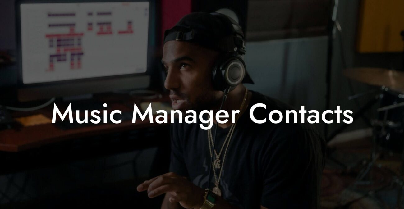 Music Manager Contacts