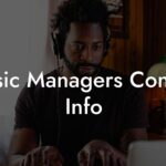 Music Managers Contact Info