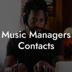 Music Managers Contacts