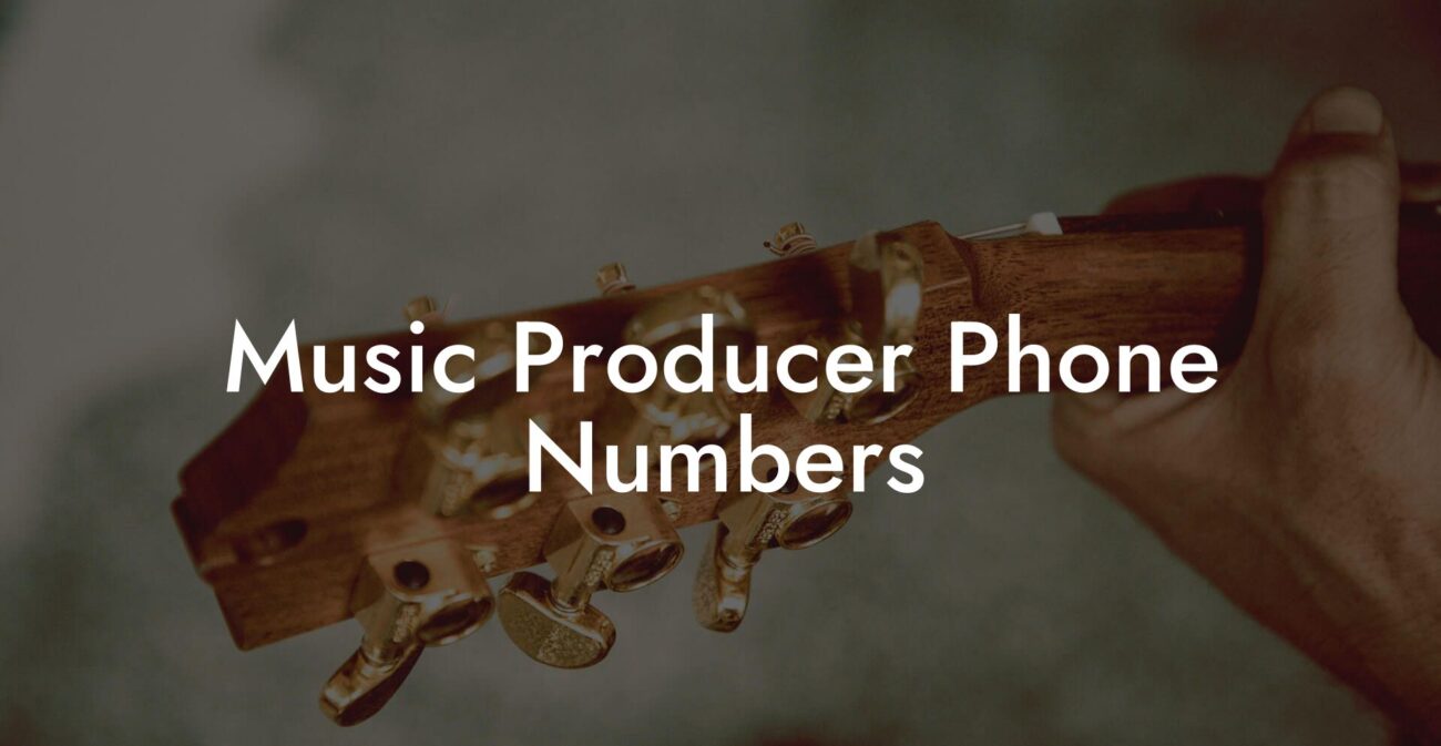 Music Producer Phone Numbers