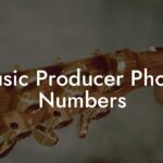 Music Producer Phone Numbers