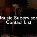 Music Supervisor Contact List