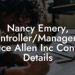Nancy Emery, Controller/Manager at Bruce Allen Inc Contact Details