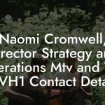 Naomi Cromwell, Director Strategy and Operations Mtv and Vh1 at VH1 Contact Details