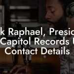 Nick Raphael, President at Capitol Records UK Contact Details