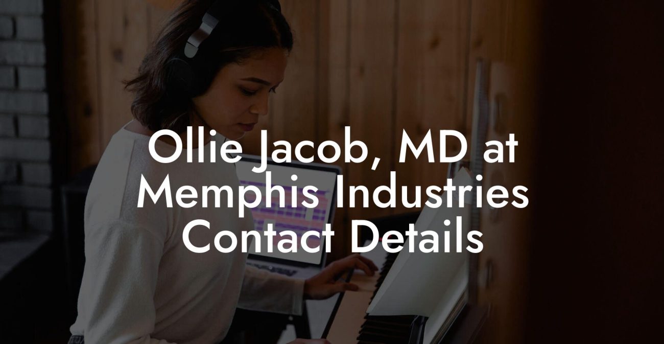 Ollie Jacob, MD at Memphis Industries Contact Details