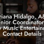 Oriana Hidalgo, A&R Senior Coordinator at Sony Music Entertainment Contact Details