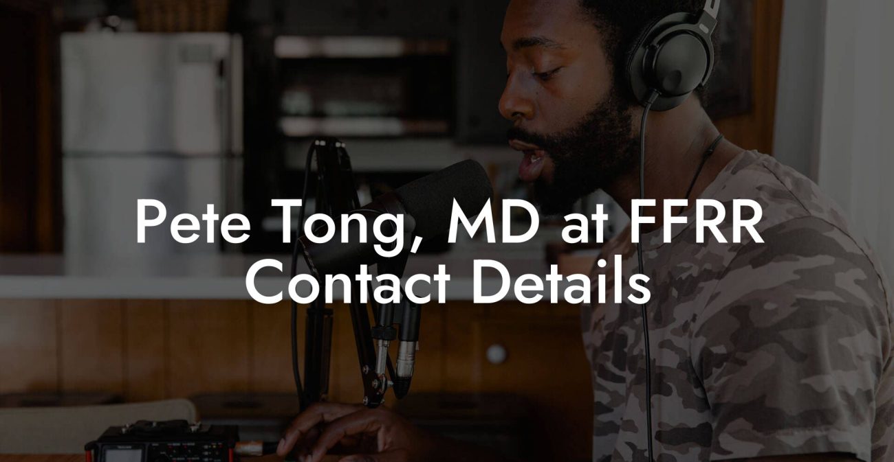 Pete Tong, MD at FFRR Contact Details