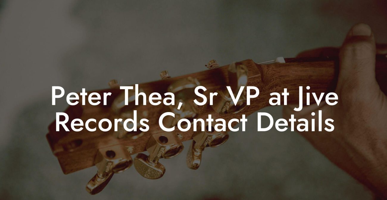 Peter Thea, Sr VP at Jive Records Contact Details