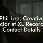 Phil Lee, Creative Director at XL Recordings Contact Details