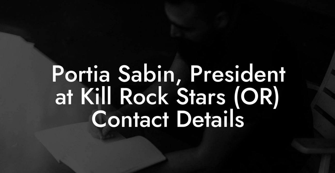 Portia Sabin, President at Kill Rock Stars (OR) Contact Details