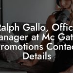 Ralph Gallo, Office Manager at Mc Gathy Promotions Contact Details