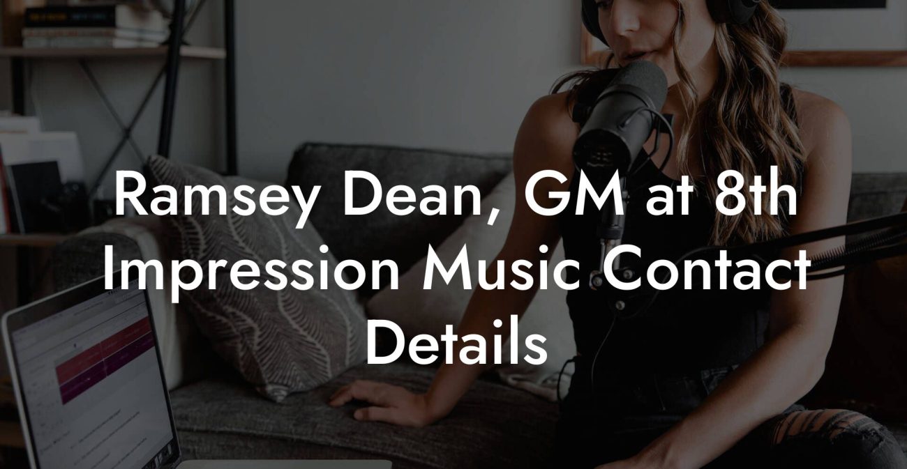 Ramsey Dean, GM at 8th Impression Music Contact Details