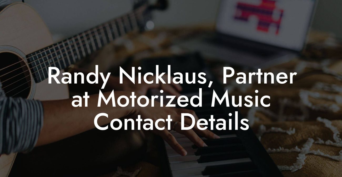 Randy Nicklaus, Partner at Motorized Music Contact Details