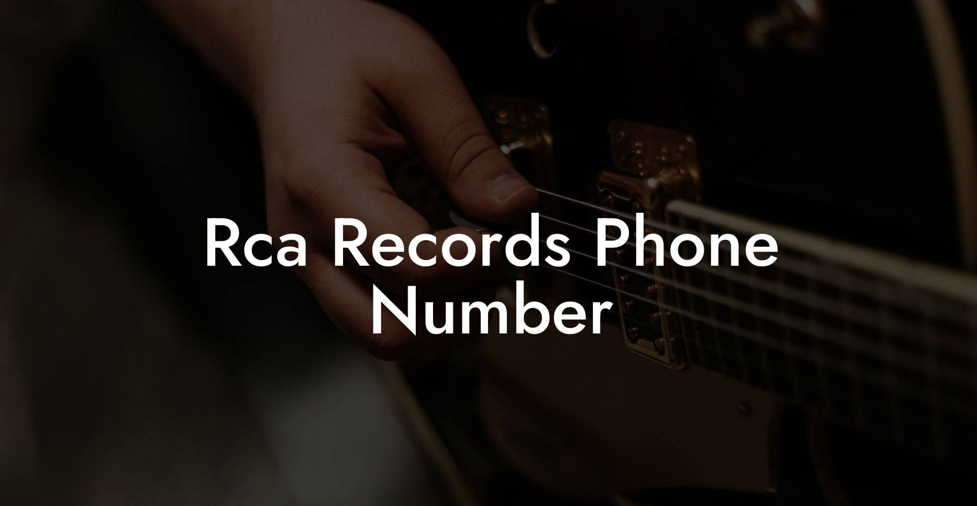 Rca Records Phone Number