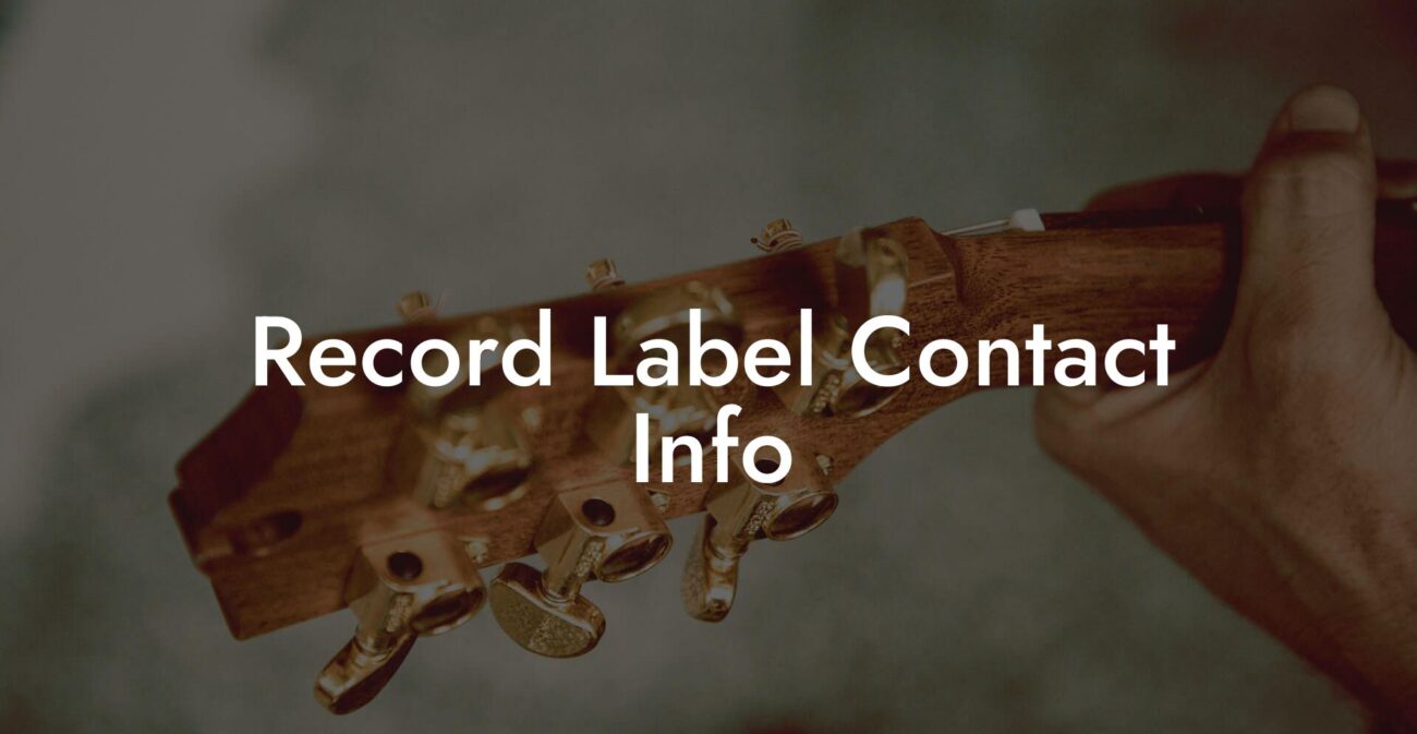 Record Label Contact Info