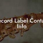 Record Label Contact Info