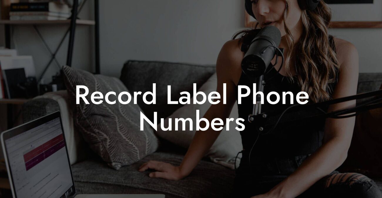 Record Label Phone Numbers