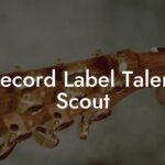 Record Label Talent Scout