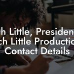 Rich Little, President at Rich Little Productions Contact Details