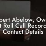 Robert Abelow, Owner at Roll Call Records Contact Details