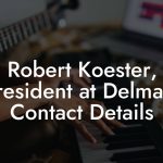 Robert Koester, President at Delmark Contact Details
