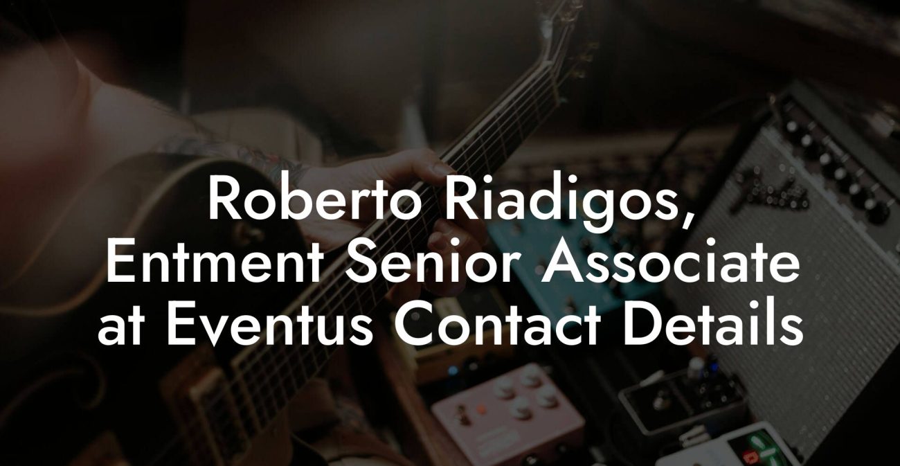 Roberto Riadigos, Entment Senior Associate at Eventus Contact Details