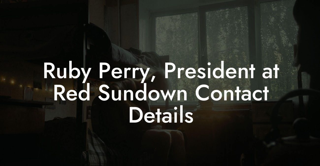 Ruby Perry, President at Red Sundown Contact Details