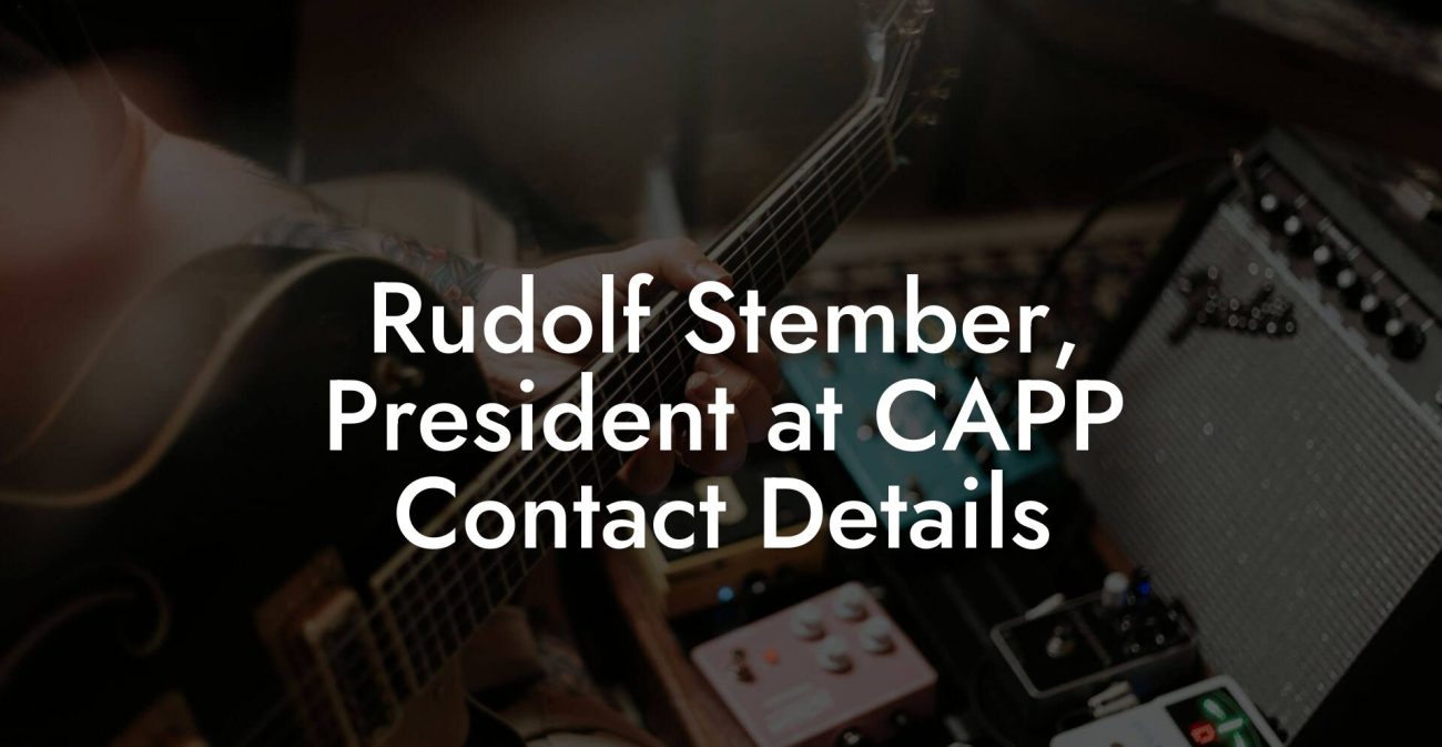 Rudolf Stember, President at CAPP Contact Details